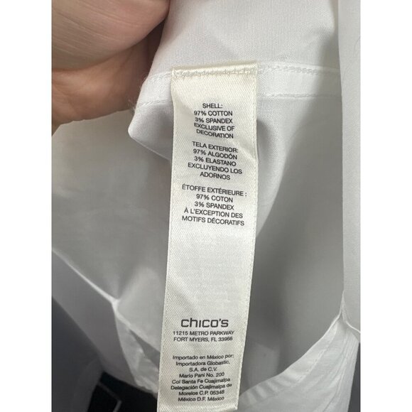 Women’s Chico’s 2XL White Button Down Shirt - Picture 5 of 5